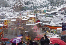 Photo of चमोली: बदरीनाथ धाम में हुई बर्फबारी, चारों तरफ बिछी सफेद चादर
